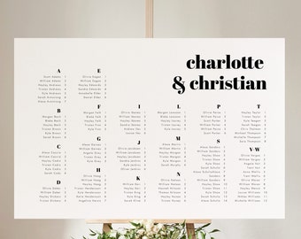 Modern Alphabetical seating chart template Download Minimalist Seating Alphabetized Printable Seating Plan Editable Sign Templett #33