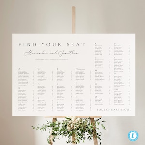 Alphabetical seating chart template Download Minimalist Seating Alphabetized Printable Seating Plan Editable Sign Templett 10 image 1