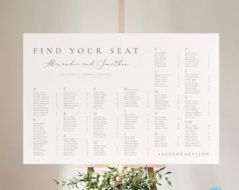 Alphabetical seating chart template Download Minimalist Seating Alphabetized Printable Seating Plan Editable Sign Templett 10