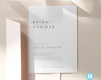 Minimalist Bridal Shower Invitation Template Modern Bridal Shower Invite Editable bridal invite Modern Bridal Shower #b21