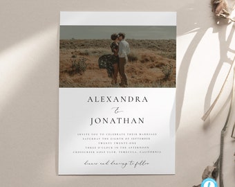 Simple Photo Wedding Invitation Template Download Modern Wedding Invite Templett Printable Wedding Photo Invitation Wedding Invitation #10