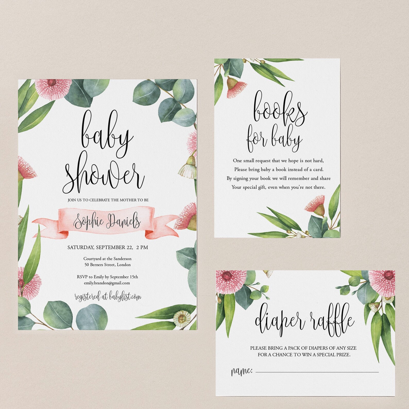 Printable Baby Shower Set Invitation Template Download Baby - Etsy