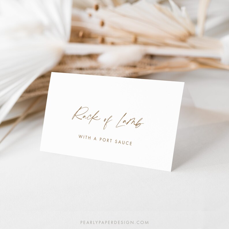 Script Text Buffet Buffet Card Template Wedding Buffet Label Script Modern Simple ...