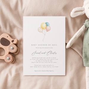 Baby Shower by Mail Template Download Baby Shower from Afar Invitation Printable Baby Boy Baby Shower Templett