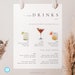 Printable Bar Menu Template Signature Cocktails Sign Download Elegant Wedding Bar Sign Modern Sign Signature Drink Sign Templett #36