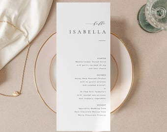 Elegant Menu Template Download Place Card Modern Wedding Menu Modern Menu Cards Editable Menu wedding Templett #ISSA