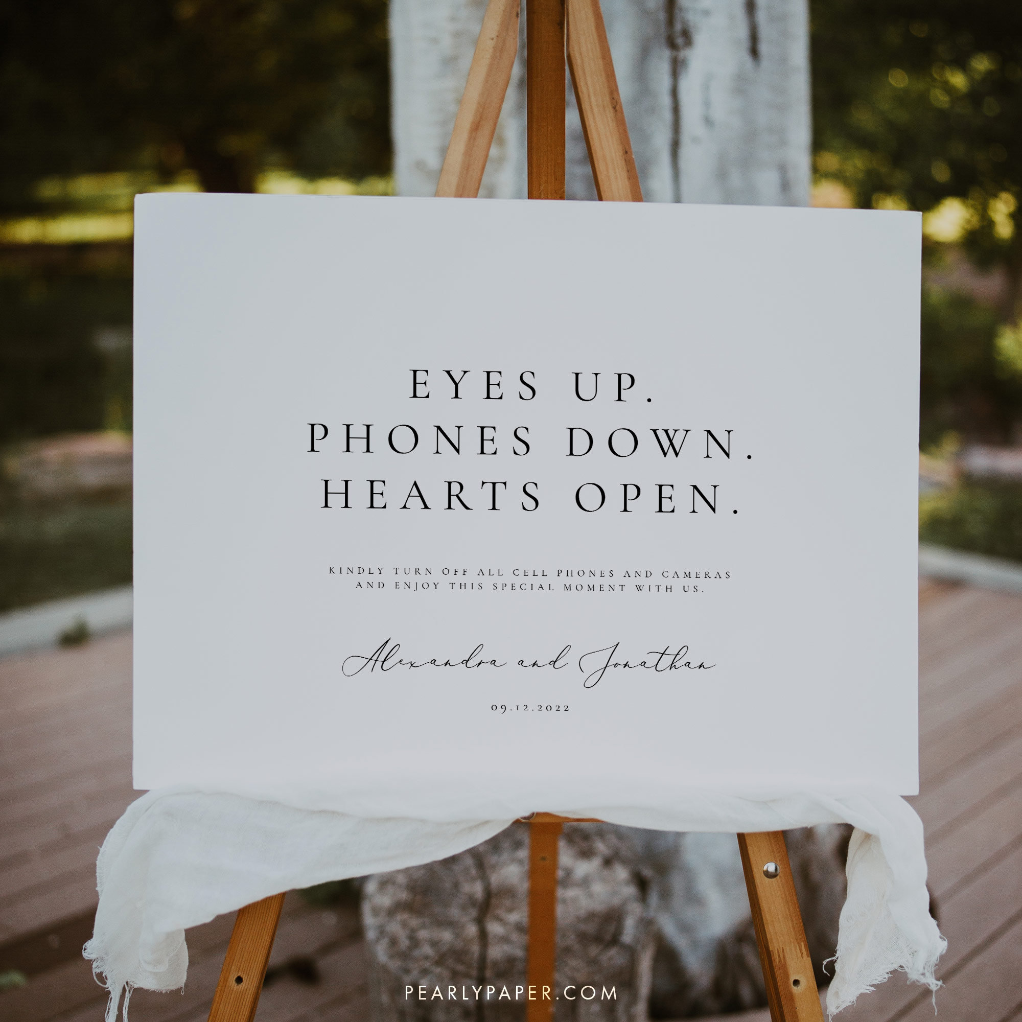 Eyes up Phones Down Heart Open Sign Template Modern Unplugged Etsy