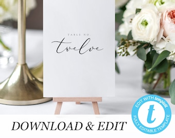 pdf table numbers etsy