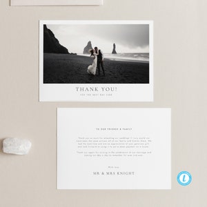 Klassische Hochzeit Danke Vorlage Download Elegante Dankeschön Druckbare Dankeskarte mit Foto-Dankeschön Bearbeitbare Dankeskarten 14