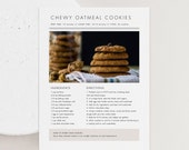 Editable recipe Template Download Recipe Page Personalized Recipe Binder with Photo Recipe Card Printable Recipe Page Template Templett #21