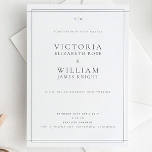 Classic Wedding Invitation Template Simple and Modern Wedding invite Editable Wedding Invitation DIY invite Templett 14 image 4