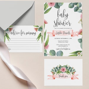 Printable Baby Shower Set Invitation Template Download Baby Shower ...