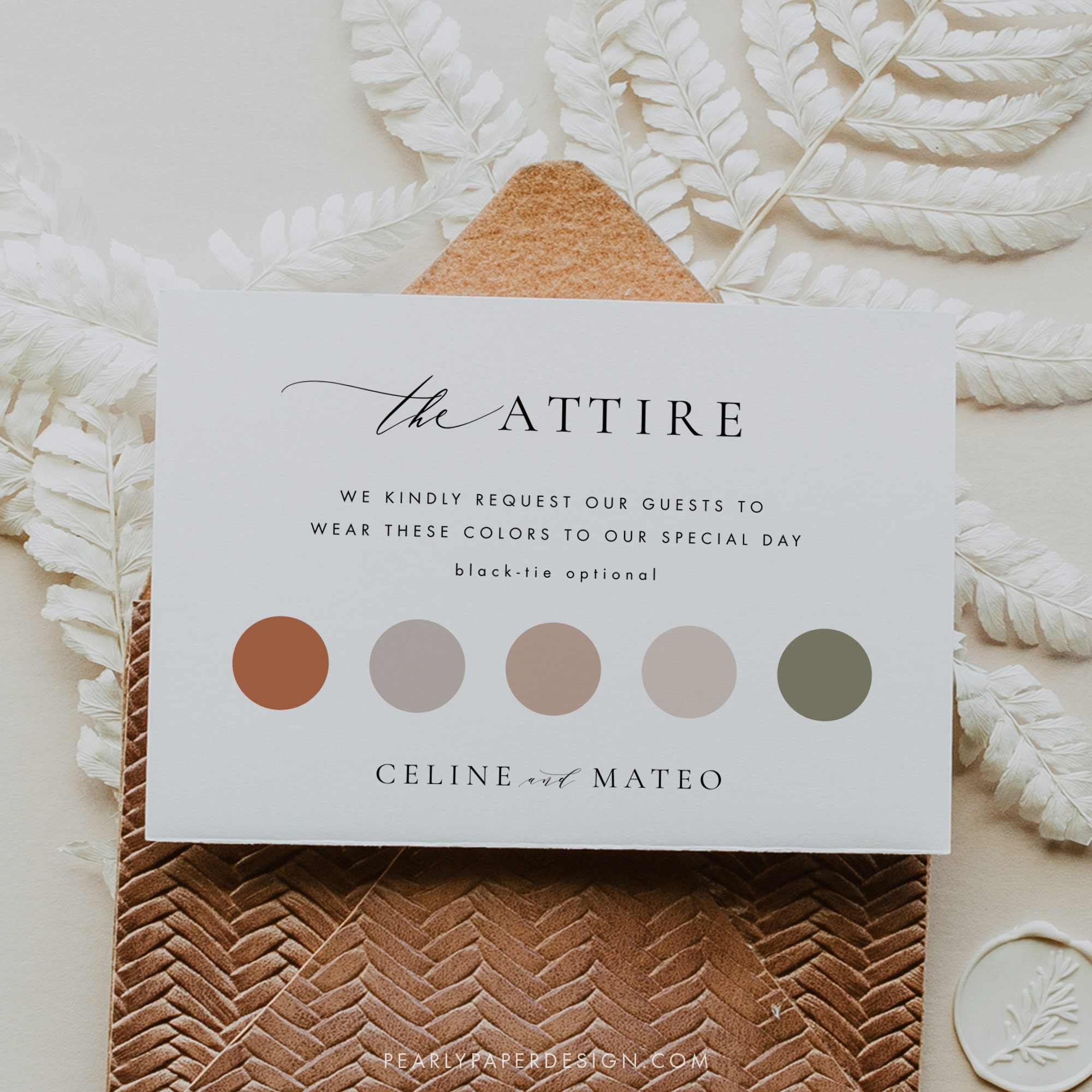 Wedding Attire Card Template Download Guest Dress Code Insert - Etsy