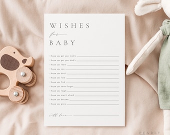 Modern Baby Shower Wishes for Baby Game Template, Baby Shower Games Printable Wishes Game Templett Virtual Games Baby Wishes M36