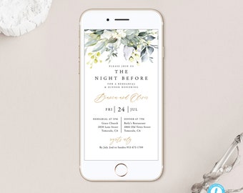 Greenery Rehearsal Dinner Evite Template Download Rustic Rehearsal Digital Rehearsal Dinner Invite Electronic Invitation Templett 18