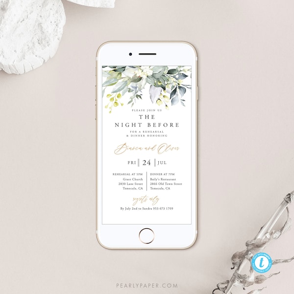 Greenery Rehearsal Dinner Evite Template Download Rustic Rehearsal Digital Rehearsal Dinner Invite Electronic Invitation Templett 18