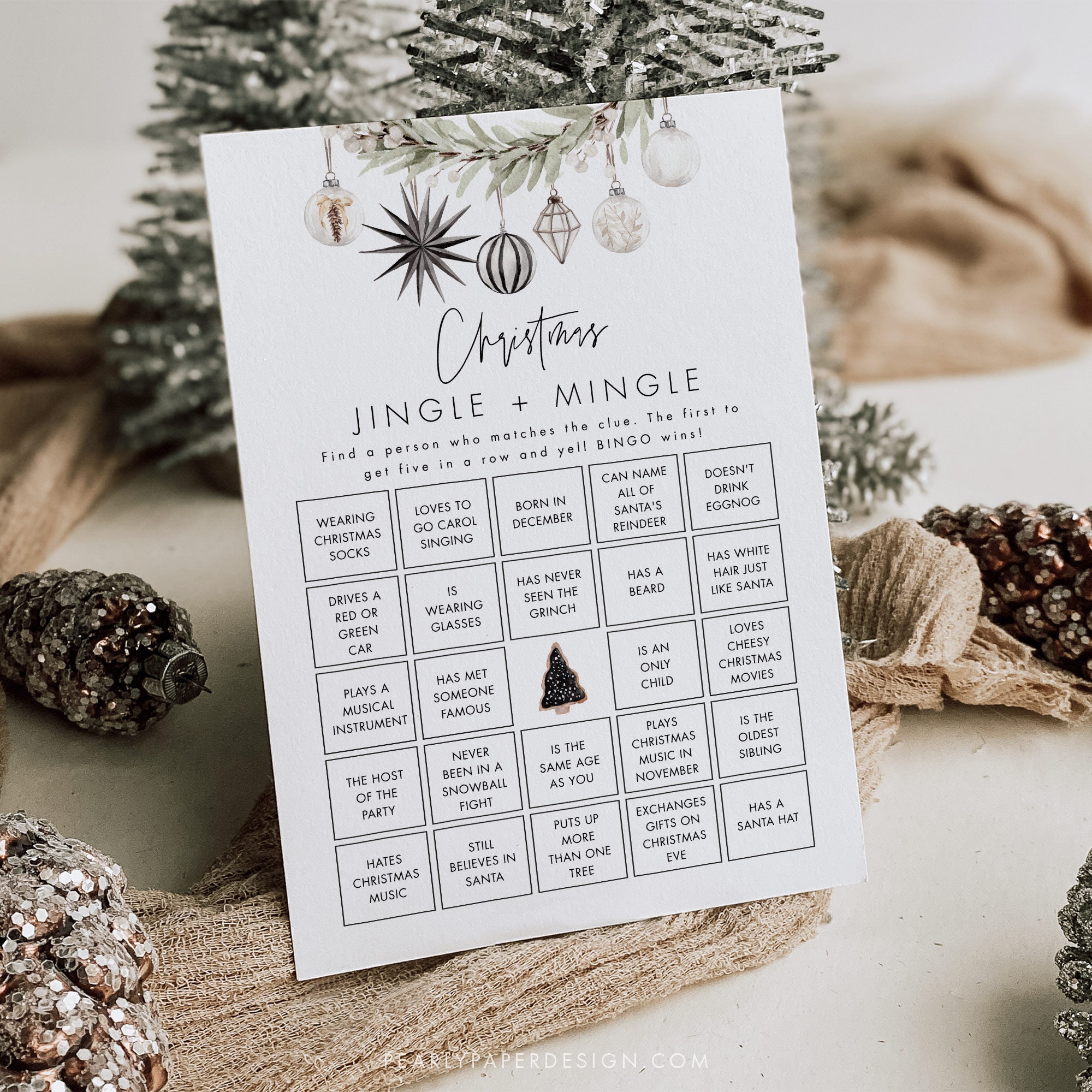 Jingle and Mingle Game Download, Find the Guest Bingo Game Template ...