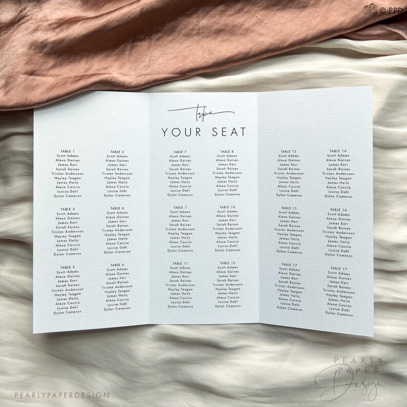 Program Seating Trifold Wedding Program Template With Seating Chart, Folded Order of ...