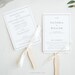Printable Wedding Ceremony Program Fan Template Download Elegant Simple ...