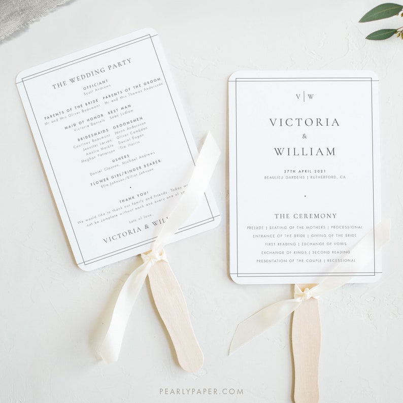 Printable Wedding Ceremony Program Fan Template Download Etsy Printable Wedding Ceremony Program Fan Template Download Etsy