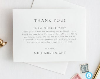 Classic Wedding Thank You template Download Elegant Thank you Note Printable thank you card thank you Editable Thank you cards 14