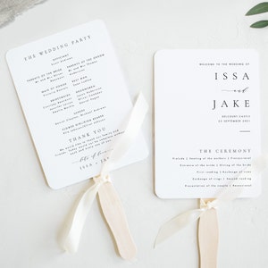 Elegant Wedding Ceremony Program Fan Template Download Simple Modern ...