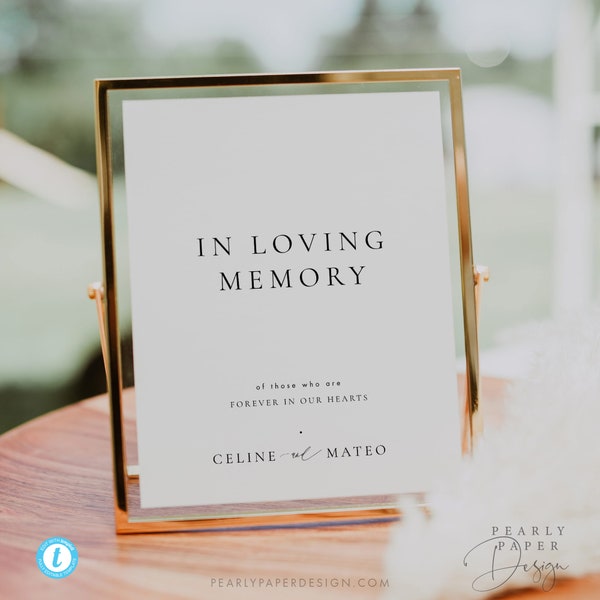 In loving Memory Sign Template Download Modern Wedding Forever in our Hearts Sign Candle Sign Templett #45