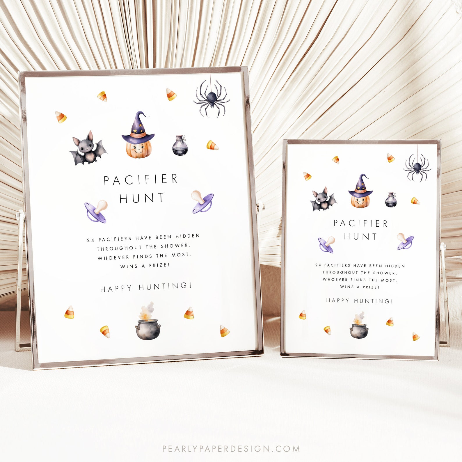 Pacifier Hunt Sign Template, Halloween Baby Shower Game Sign, Printable ...