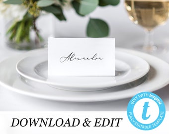 Place card Template Printable Wedding Place Cards Wedding Place Cards Templett, simple elegant Editable Pdf DIY Place cards 10 11