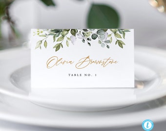 Greenery Wedding Place card Template download Escort cards Wedding Place Cards printable Name cards Seating card 18