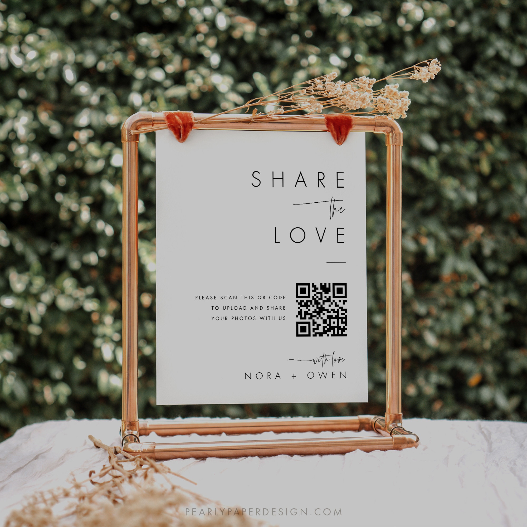 Share the Love QR Code Sign Template, Share the Love Sign, Minimalist ...