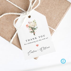 Floral Favor Tag Template Download Editable Rustic Tag Templett Wedding Tag Template Printable Tag Gift Tag Favor label 17