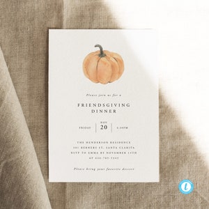 Modern Friendsgiving Invite Template download Editable Thanksgiving Invitation Template Printable Fall dinner invite