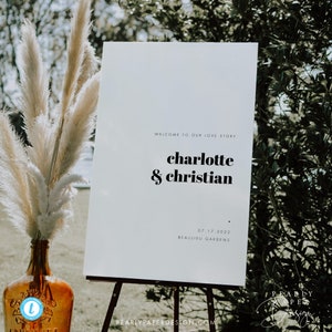 Modern wedding signs Wedding welcome sign Template Download Simple Wedding Sign Printable welcome poster Editable Welcome Sign #33