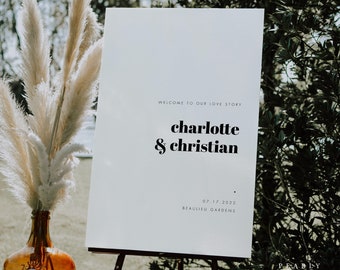 Modern wedding signs Wedding welcome sign Template Download Simple Wedding Sign Printable welcome poster Editable Welcome Sign #33