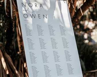 Editable Wedding seating chart template Elegant Minimalist Seating Plan Printable Seating Plan Editable Sign Templett #064