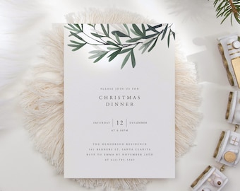 Printable Christmas Dinner Invitation Template Christmas Party Invite Templett Christmas Invitation Holiday Dinner Party Invite