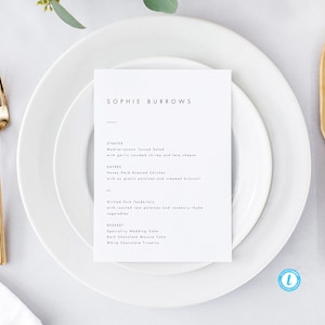 Minimalist Wedding Menu Place Cards Template Templett Download Printable Wedding Place Card Menu Template Modern Wedding 21