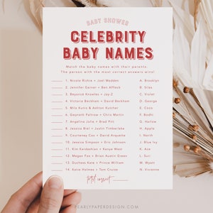 Celebrity Baby Name Game Template, Printable Baby Shower Game ...