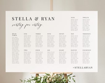 Printable Seating chart template Download Minimalist Seating By Table Printable Seating Plan Editable Sign Templett 24