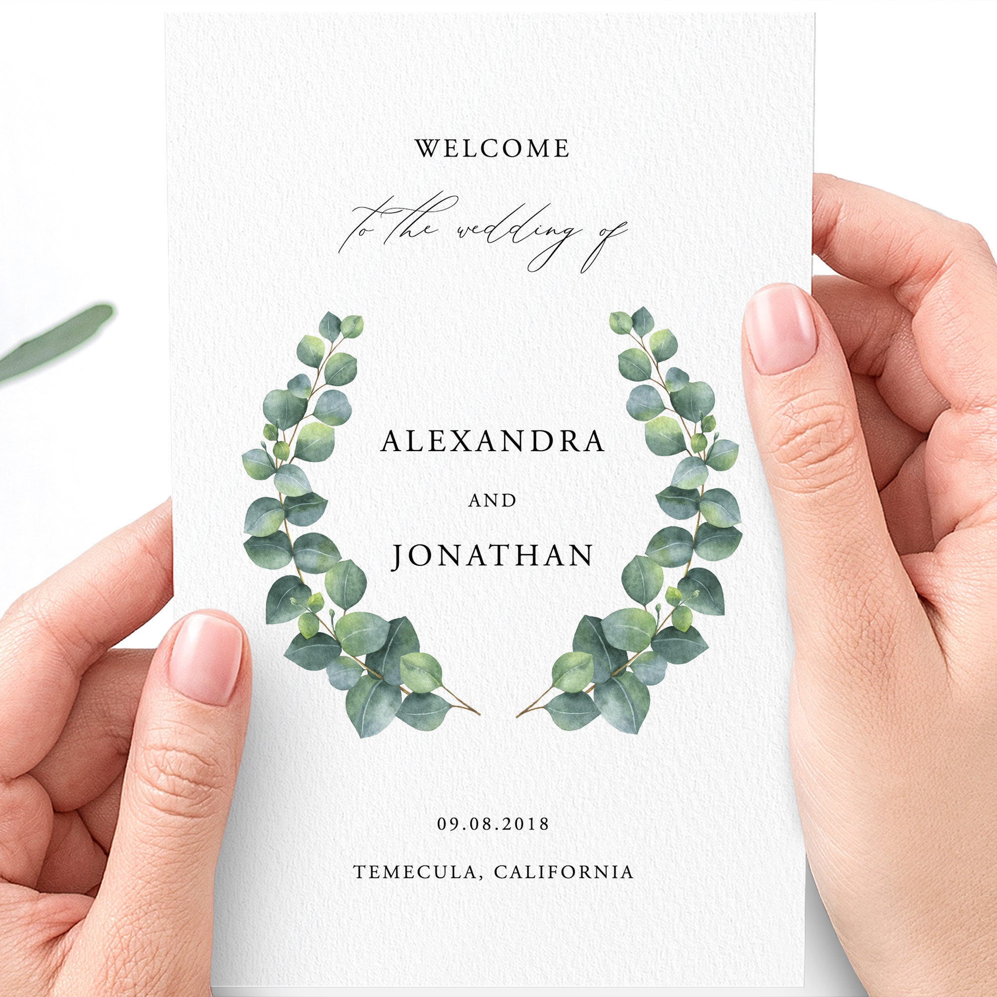 wedding-ceremony-booklet-template-eucalyptus-editable-order-of-etsy
