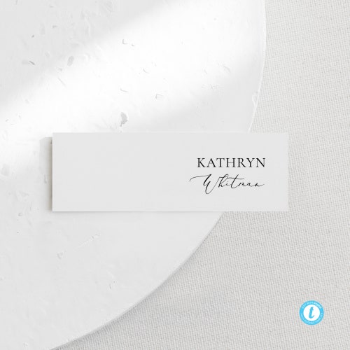 Printable Place Card Template Download Minimalist Name Card | Etsy