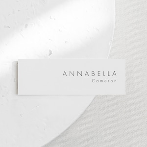 Modelo de cartão de lugar minimalista para download, etiqueta de cartão de nome, cartão de assento de nome de casamento moderno, cartões de lugar editáveis, Templett #21