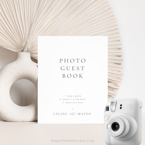 Photo Guest Book Sign Template, Wedding Photo Guestbook Sign, Minimalist Photo Guestbook Sign, Photo Sign our Guestbook Sign #CELINE