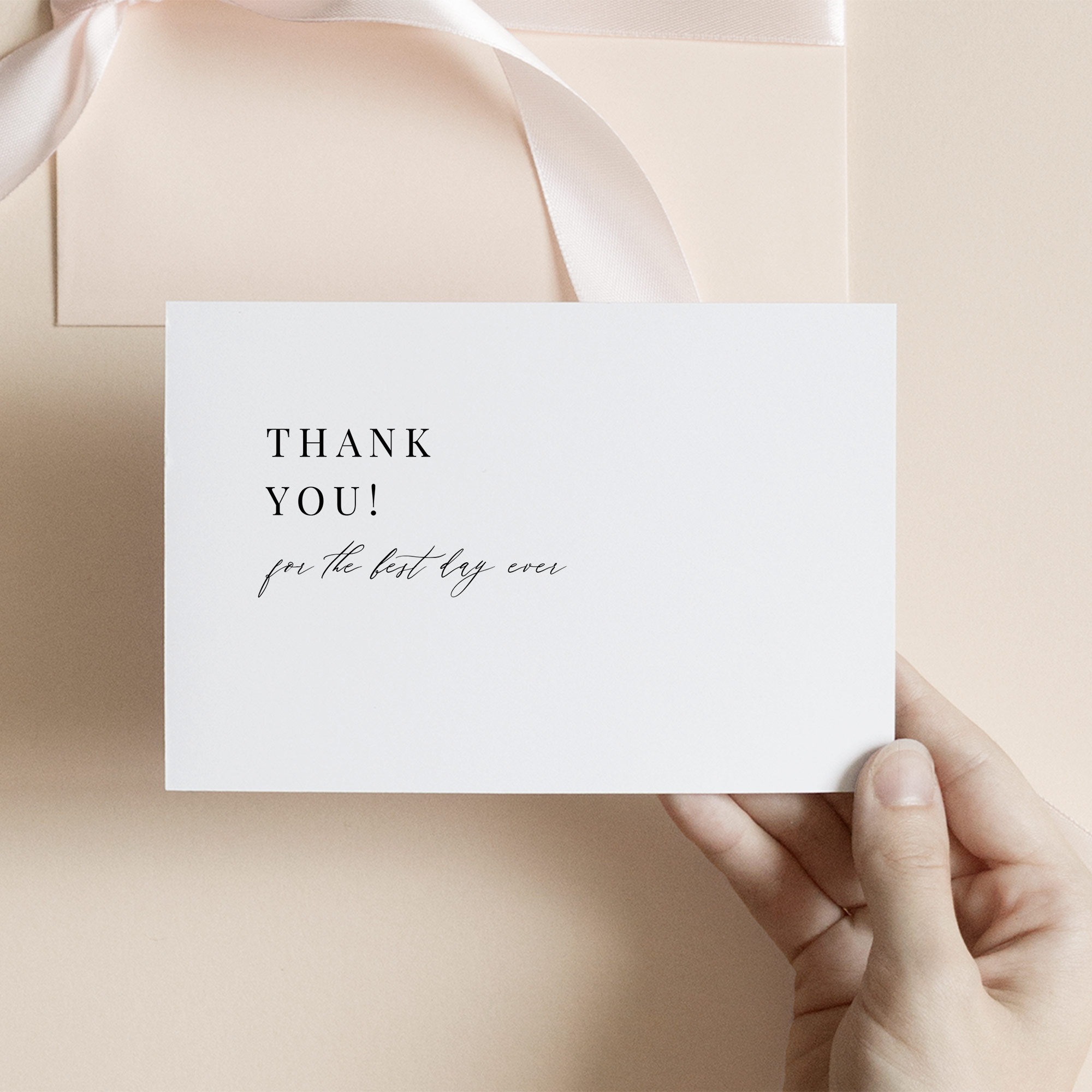 Minimalist Wedding Thank You Template Download Printable Thank You Card ...