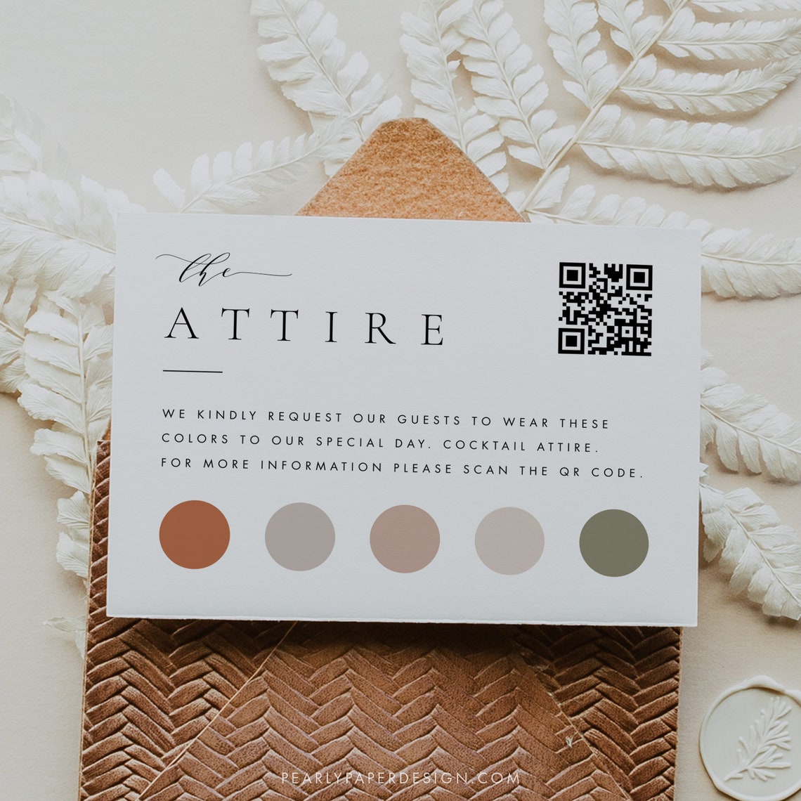 Wedding attire card template download guest dress code insert etsy