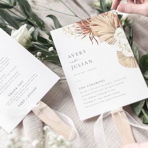 Desert Wedding Ceremony program Fan Template Download Boho Program Outdoor Wedding program Fan Templett printable Fan #41