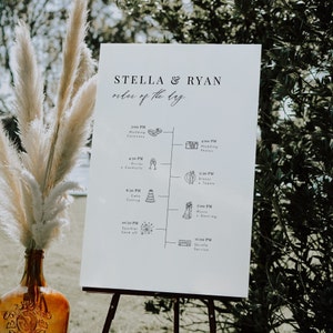 Order of Events Template Wedding Timeline Sign Modern Order of the Day Printable Order of Events Templett #24