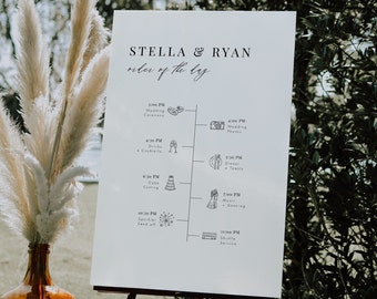 Order of Events Template Wedding Timeline Sign Modern Order of the Day Printable Order of Events Templett #24