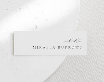 Plantilla imprimible para tarjetas de mesa. Descarga tarjetas de identificación minimalistas. Tarjetas de mesa modernas para bodas. Tarjetas editables. Templett #ISSA